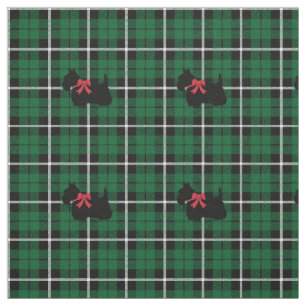 Kelly green Irish green Scottish Terrier plaid Fabric