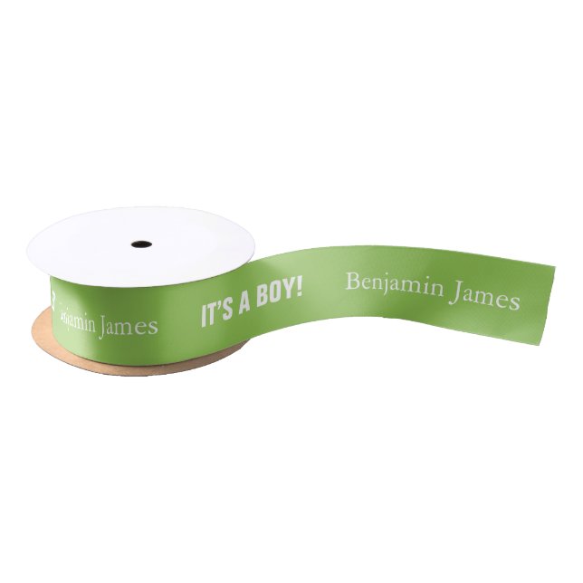 Kelly Green It’s a Boy Ribbon Satin Ribbon (Spool)