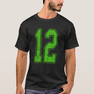Kelly Green Number 12 Jersey Player Uniform #12 Fa T-Shirt
