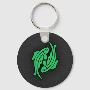 Kelly Green Pisces Key Ring
