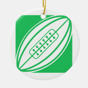 Kelly Green Rugby Ceramic Tree Decoration