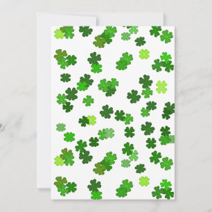 Kelly green “Shamrocks Falling” Thank You Card