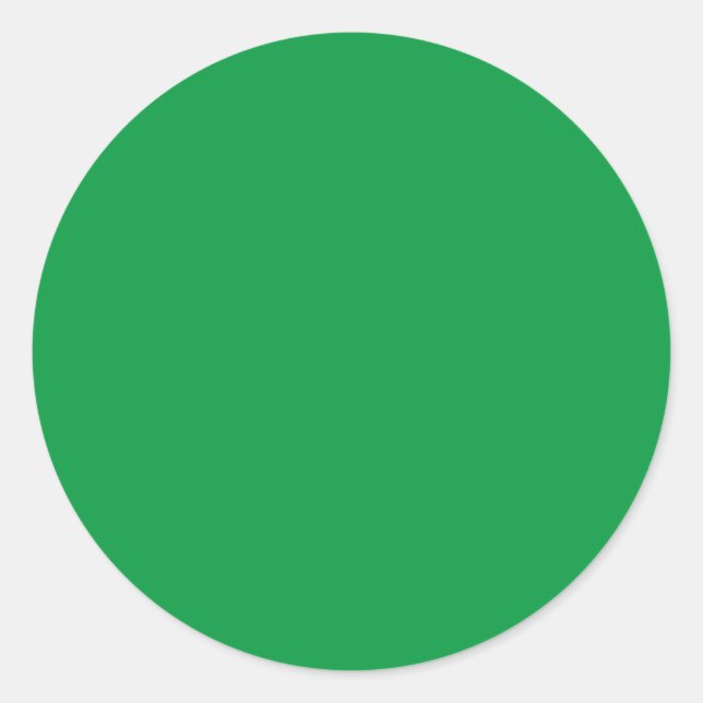 Kelly Green solid colour Classic Round Sticker (Front)