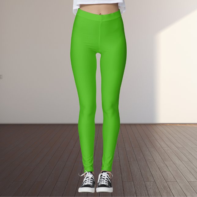 Kelly Green Solid Colour Leggings (Creator Uploaded)