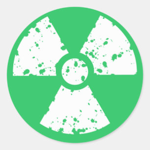 Kelly Green Toxic Waste Classic Round Sticker