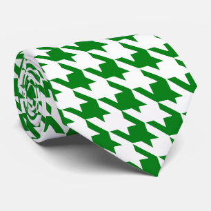 Kelly Green & White Large Houndstooth Check Tie