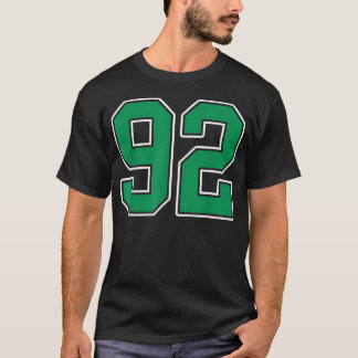 Kelly Green White Number 92 Jersey Player Uniform T-Shirt