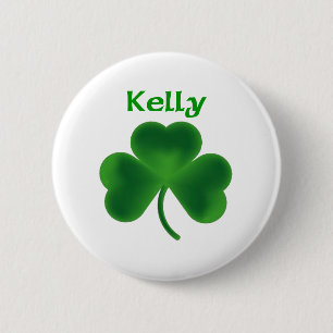 Kelly Shamrock 6 Cm Round Badge