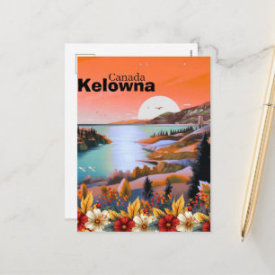 Kelowna BC Travel Postcard, British Columbia Holiday Postcard