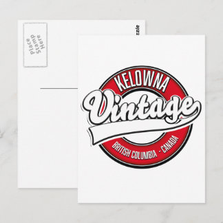 Kelowna British Columbia Canada logo Postcard