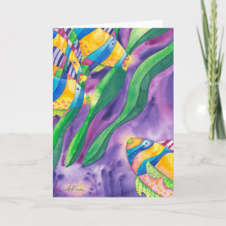 Kelp 1 - Green & Purple - Folded Thank You Card
