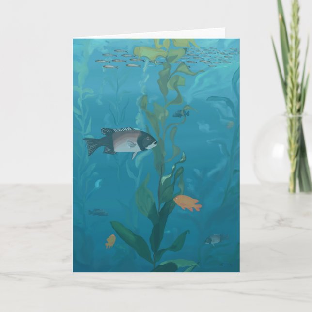 Kelp forest note card (Front)