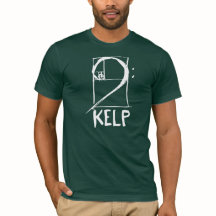 KELP t-shirt with bass clef/Fibonacci spiral logo