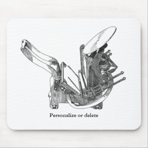 Kelsey OS letterpress printing press mousepad