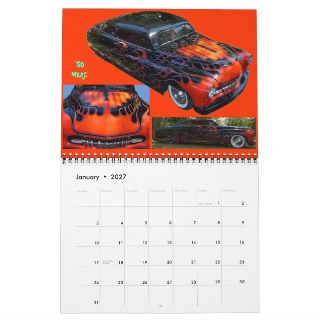 Kelsey's Kool Kustom Kruisers  Feb. 2012 Calendar (Jan 2027)