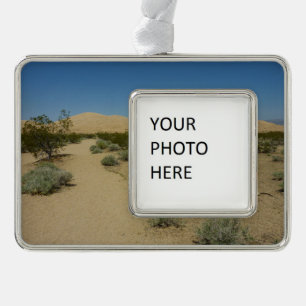 Kelso Dunes at Mojave National Park Silver Plated Framed Ornament