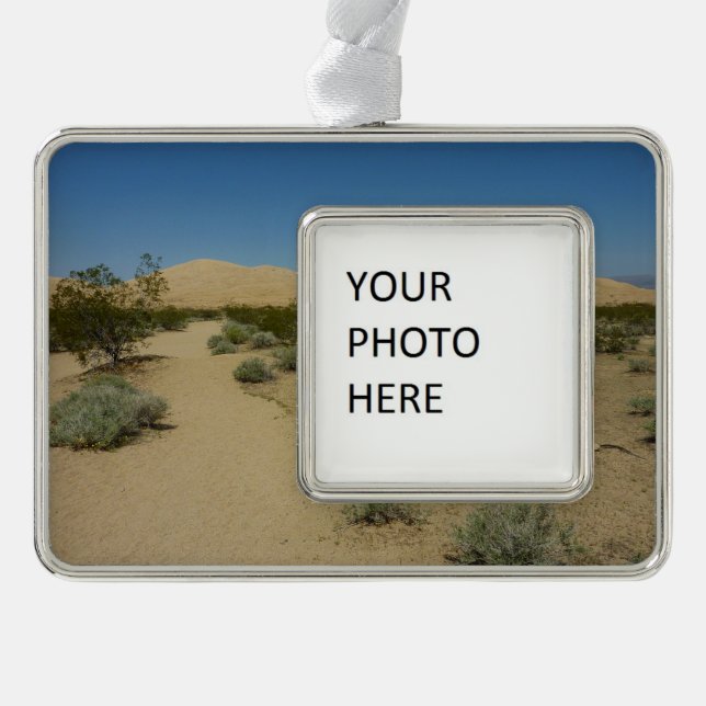 Kelso Dunes at Mojave National Park Silver Plated Framed Ornament (Front)