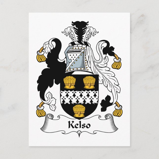 Kelso Family Crest Postcard (Front)