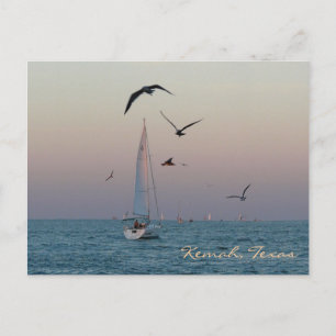 Kemah sailboat postcard - customised