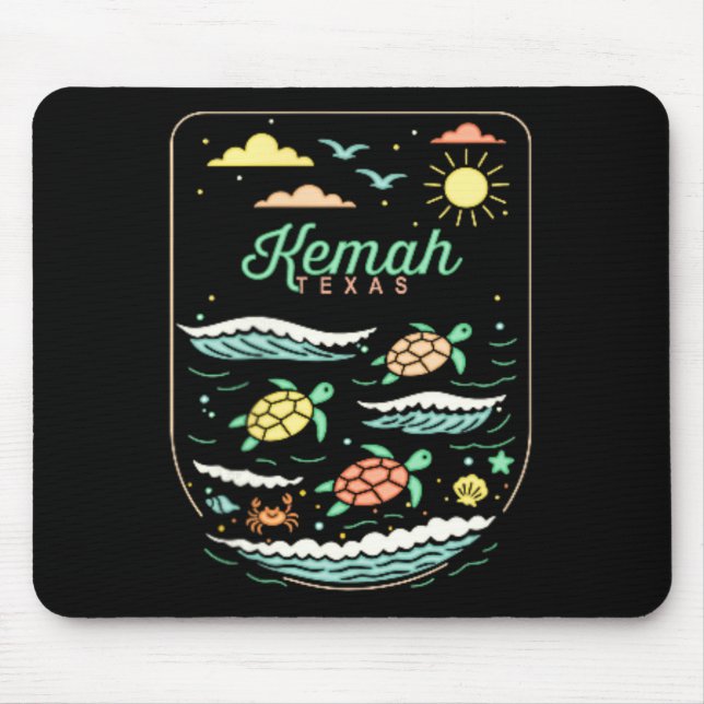 Kemah Tx Cute Beach Vacation Sea Turtle Lover  Mouse Mat (Front)