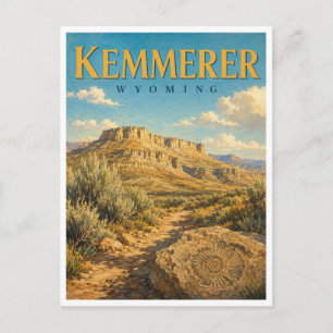 Kemmerer Wyoming Fossil Butte GeoSaga Postcard