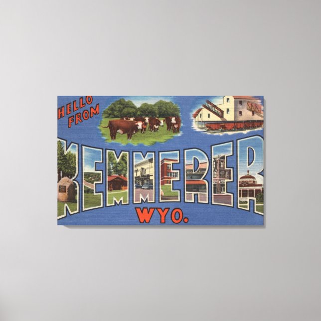 Kemmerer, Wyoming - Large Letter Scenes Canvas Print (Front)