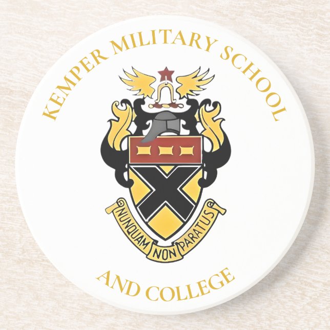 Kemper Military School & College Sandstone Coaster (Front)