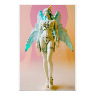 Ken Gage Future Perfect Vaporwave Angel Poster