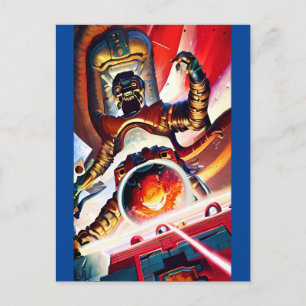 Ken Gauge Fire the Laser Cannons Retro Art Postcard