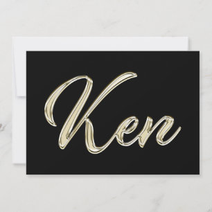 Ken Name white gold Handwriting Card
