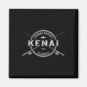 Kenai Ak Vintage Crossed Fishing Rods Magnet
