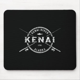 Kenai Ak Vintage Crossed Fishing Rods Mouse Mat