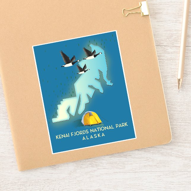 Kenai Fjords National Park Alaska travel map (Notebook)