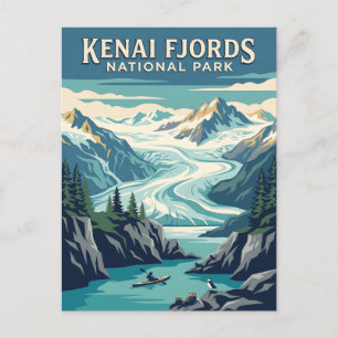 Kenai Fjords National Park Alaska Vintage Poster Postcard