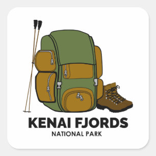 Kenai Fjords National Park Backpack Square Sticker