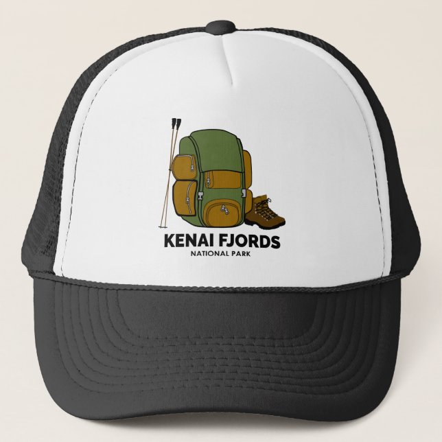 Kenai Fjords National Park Backpack Trucker Hat (Front)