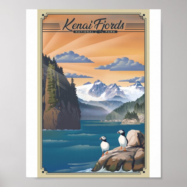 Kenai Fjords National Park Litho Artwork Poster (Front)