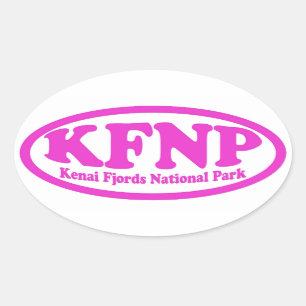 Kenai Fjords National Park pink oval sticker
