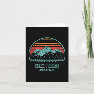 Kenai Fjords National Park Retro Hiking Vintage 80 Card