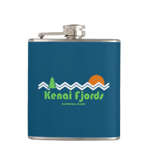 Kenai Fjords National Park Retro Hip Flask
