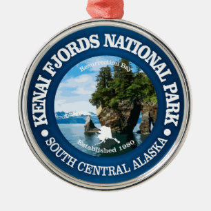 Kenai Fjords NP Metal Tree Decoration