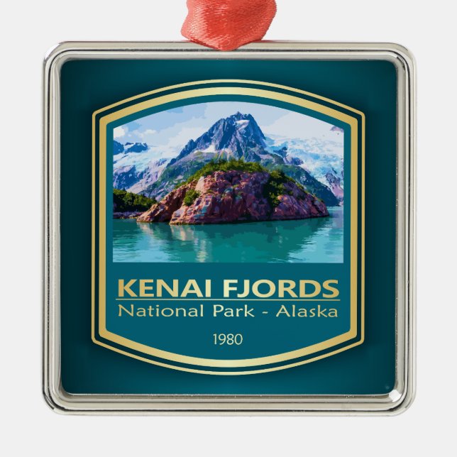 Kenai Fjords NP (PF1) Metal Tree Decoration (Front)