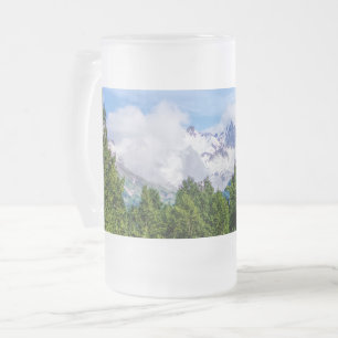 Kenai Fjords Snowy Mountains Frosted Glass Beer Mug
