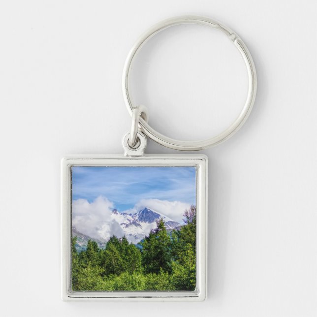 Kenai Fjords Snowy Mountains Key Ring (Front)
