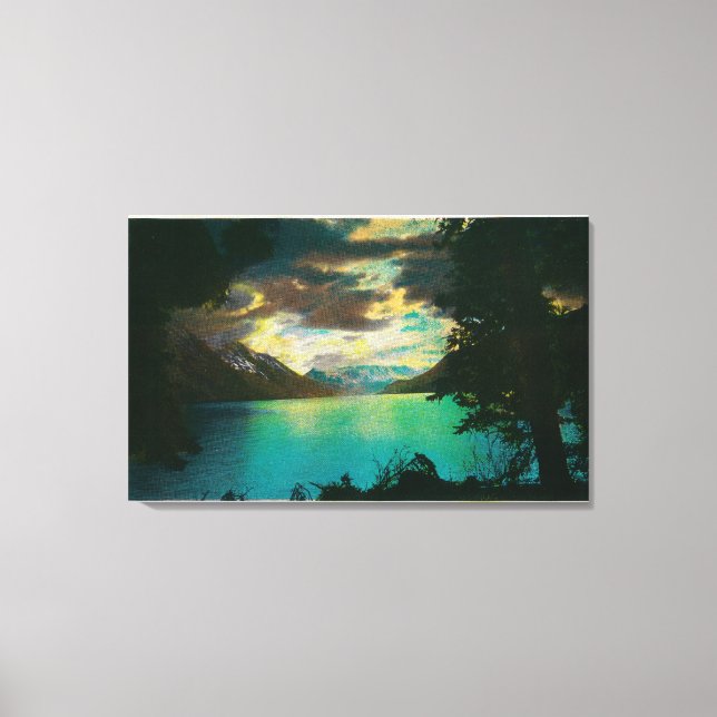 Kenai Lake, Alaska with Storm Gathering Canvas Print (Front)