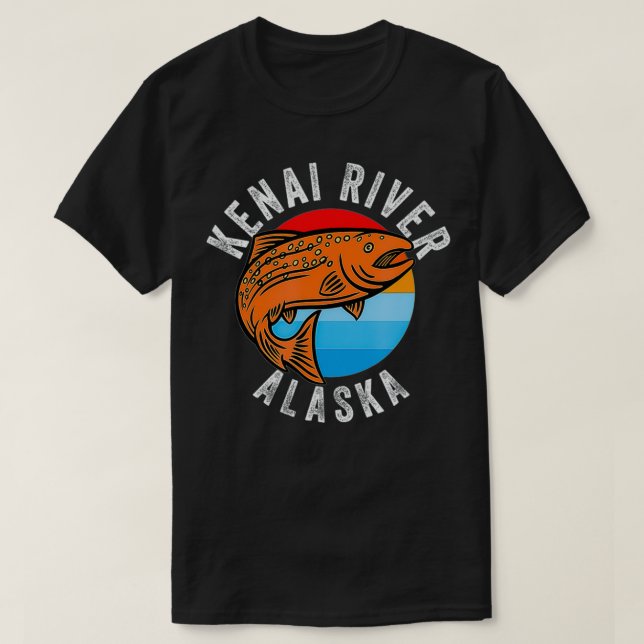 Kenai River Alaska Fishing Salmon Angler T-Shirt (Design Front)