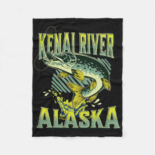 Kenai River Alaska Fishing Vacation Fishing Lover Fleece Blanket