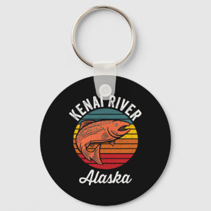 Kenai River Alaska Salmon Fishing Key Ring