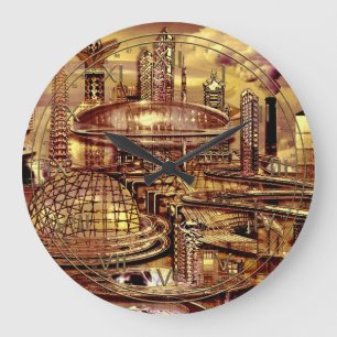 KendalBrook Futuristic City Large Clock