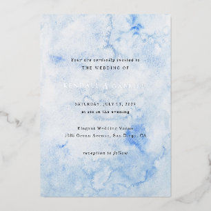 Kendall Blue Watercolor Elegant Wedding